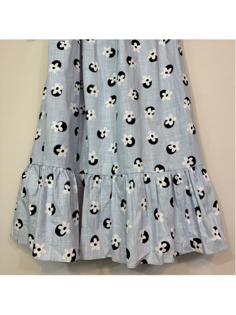 KATE SPADE NEW YORK Floral Dot Smocked Midi Dress Light Blue Size Small NWT